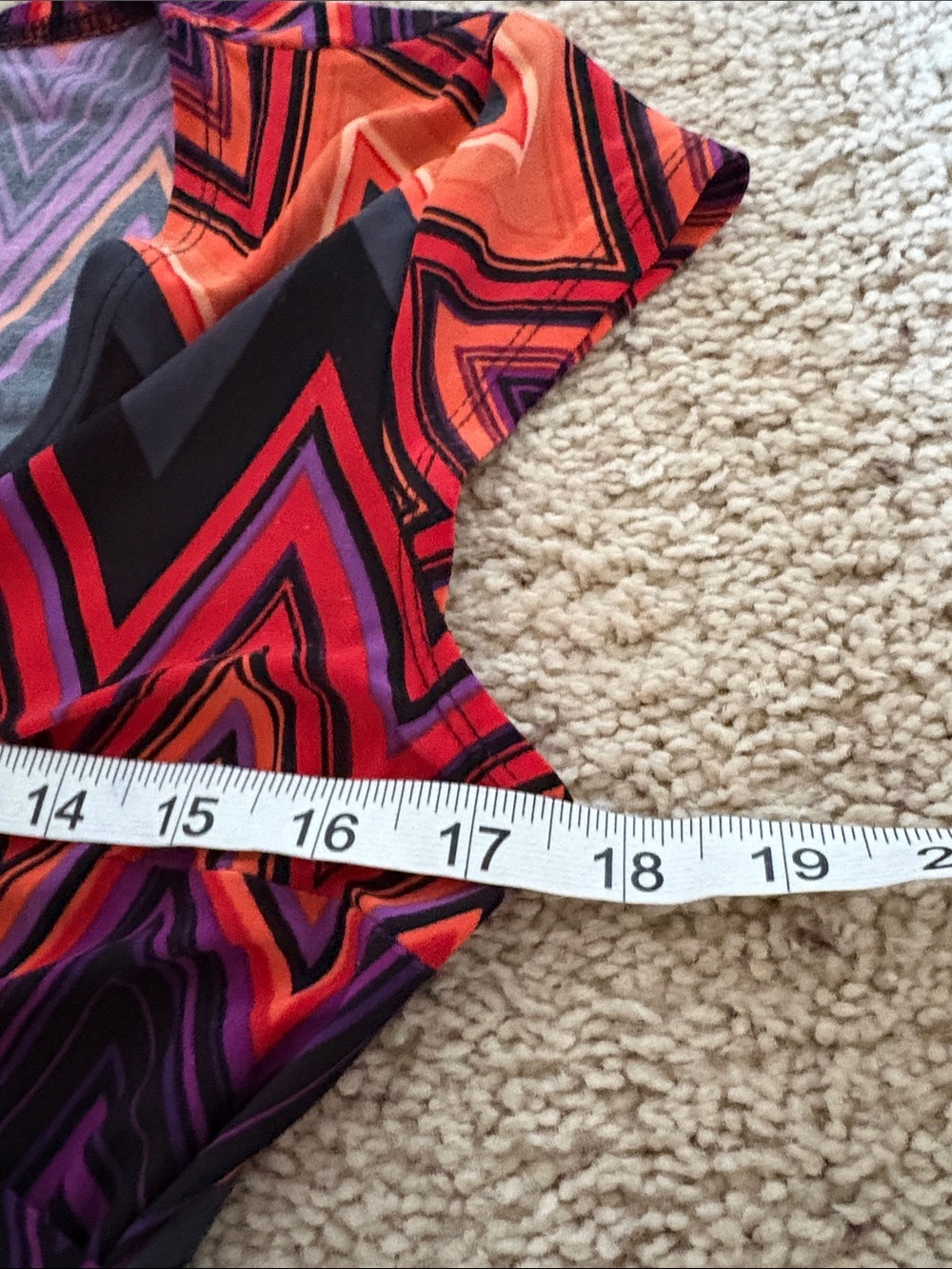Evan Picone Chevron Wrap Midi Dress in Orange, Purple & Black Sz 6 - Picture 5 of 6